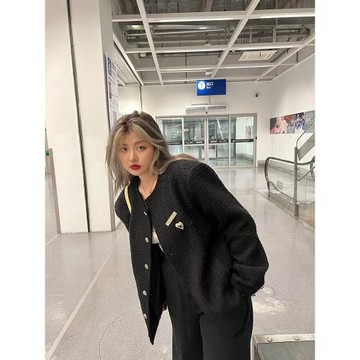 外套女粗花呢復古大碼胖MM外套