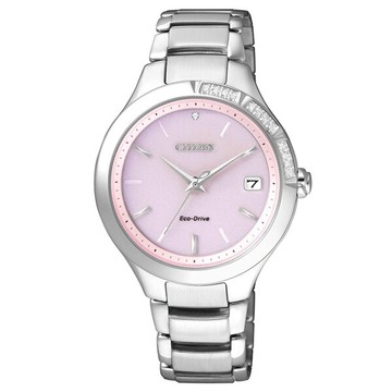 CITIZEN星辰EO1150-59W動人水鑽光動能女錶/粉紅面34mm｜樂天全館特惠中★指定刷卡回饋10%