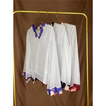 全場第二件半價喇叭袖學院風情個性罩衫防嗮上衣漢服女雪紡衫外套
