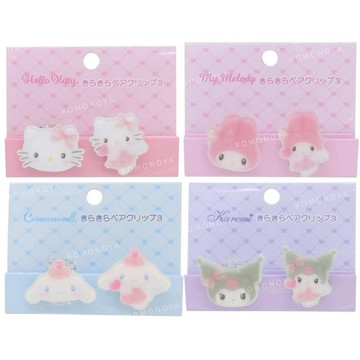 小禮堂 Sanrio 三麗鷗 壓克力造型夾2入組 (Cupid) Kitty 大耳狗 酷洛米
