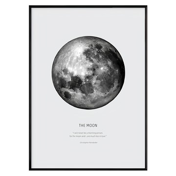 月球嚮往 月亮主題壁畫  50 x 70cm  黑色