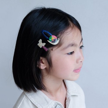 英國Mimi & Lula_AW24_秋日森林-蝸牛蝴蝶綜合髮夾4入