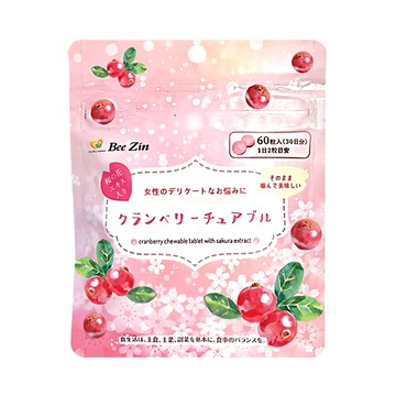 Bee Zin 康萃 日本原裝蔓越莓+櫻花萃取口含錠  60顆  500mg  1包