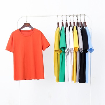 春季女裝時尚韓版簡約純色圓領套頭短袖寬松顯瘦百搭打底T恤