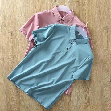 性價比炸裂 12桑蠶絲外貿男裝工廠尾貨舒適透氣休閑短袖POLO衫夏