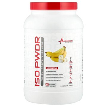 Metabolic Nutrition, ISOpwdr，乳清蛋白分離物，香蕉奶油味，3.04 磅（1,380 克）