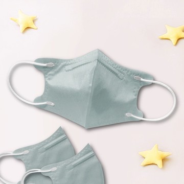 天心/醫療口罩/5~12歲/兒童立體30入/粉彩系列/小象灰/素色