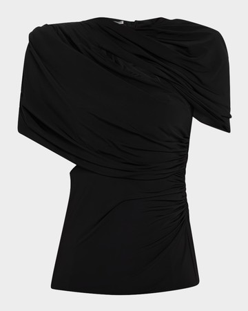 Draped Cutout Cape Top