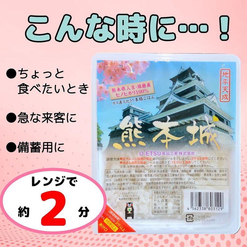 パックライス 熊本城ごはん パックライス 熊本県 人吉球磨産 ヒノヒカリ ２００ｇ×１２個入り 無添加