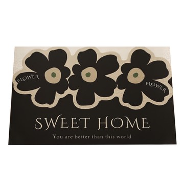 玄關絲圈地墊 花香滿屋 黑色  60 x 90cm  1個