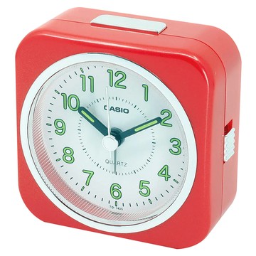 CASIO 卡西歐 方形鬧鐘 TQ-143S-4D  紅色