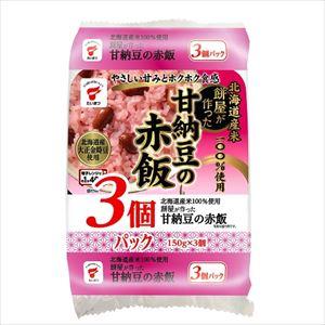 たいまつ食品 北海道産米100%使用 餅屋が作った甘納豆の赤飯 3個パック 450g