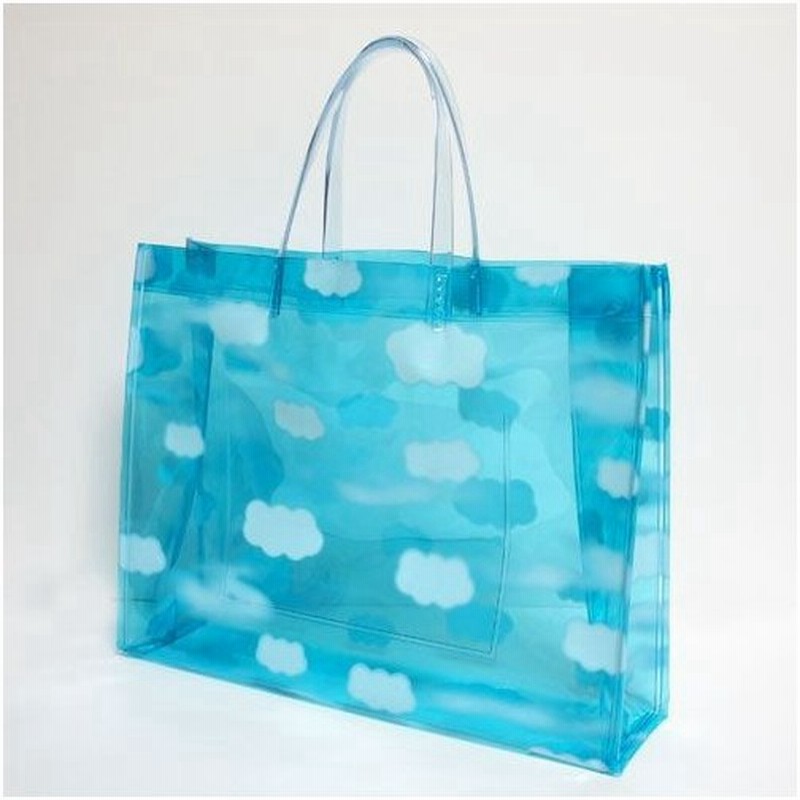 メール便不可 おしゃれ かわいい スケルトン サニーデー ビニールバッグ Mサイズ 雲柄 ブルー 日本製 本製品はメール便では送れません 通販 Lineポイント最大0 5 Get Lineショッピング