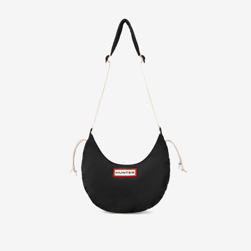 Travel抽繩半月Hobo包-黑色