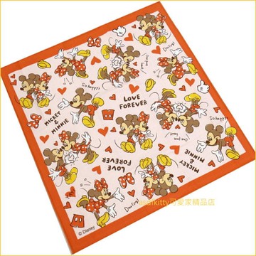 asdfkitty*米奇米妮粉紅色愛心桌墊/餐墊/桌巾/大手帕-43*43公分-防止兒童弄髒桌子-日本正版商品