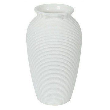 橫條紋/低調奢華 底窄寬口款 陶瓷花瓶  14.5 x 8.5cm  白色