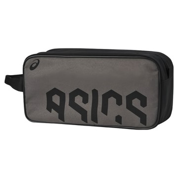 ASICS 亞瑟士 鞋袋 100%聚酯纖維  OS  黑色 + 灰色  1個