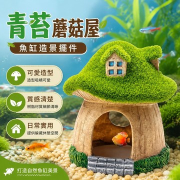 魚缸造景擺件可愛青苔蘑菇小魚蝦躲避洞蘑菇屋小房子樹脂 魚缸 擺件 可愛 出貨 魚缸 造景 裝飾 擺件 水族造景 擺飾