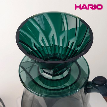 【HARIO】α 阿爾法 TRITAN 錐形凹肋濾杯-01 黑墨綠