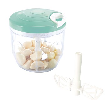 Kitchengu 旋轉蔬菜調理器 5種刀片 食品切碎器  L號  薄荷綠  1個