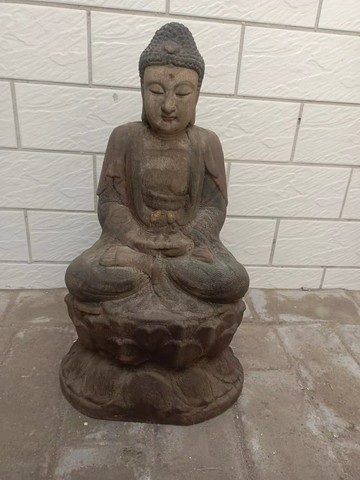 木雕佛像釋迦牟尼佛，高50