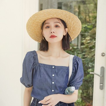 SOMETHING｜女裝｜巴黎方領蓬袖短袖襯衫