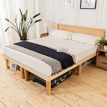 時尚屋 佐野5尺床片型高腳雙人床(不含床頭櫃-床墊/台灣製)