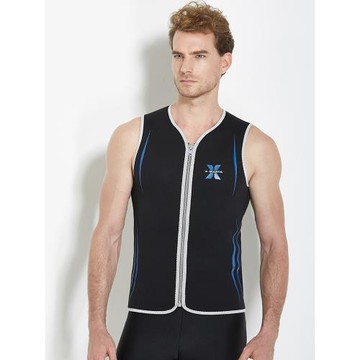 3MM潛水服男游泳服馬甲加厚保暖游泳上衣防曬男士背心冬泳水母服