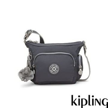 『牛角包』Kipling (網路獨家款)月光灰小巧多層側背包-GABBIE MINI