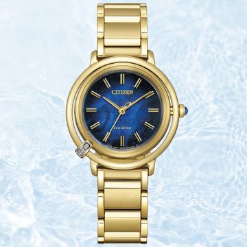 CITIZEN星辰 L系列 Aqua限量 時尚優雅光動能腕錶 新年禮物 推薦 送禮 31.2mm / EM1099-57L