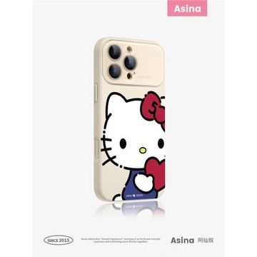 愛心凱蒂適用秒變蘋果17promax手機殼iphone17新款15帶掛繩14高級感Ao6硅膠16pro全包鏡頭13大視窗女保護套