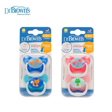 Dr. Brown美國製 6-12月PreVent功能人體工學安撫奶嘴 兩入2組(共4入)