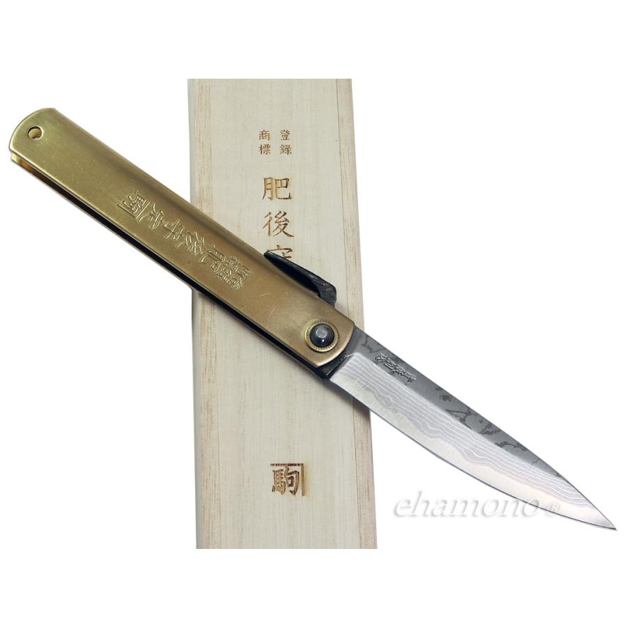 肥後守　多層鋼青紙割込　特大　プレミアム-2〜Nagao Higonokami Damascus