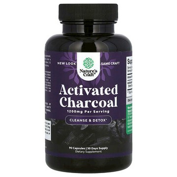 Nature's Craft, 活性炭，1200 毫克，90 粒膠囊（每粒膠囊 400 毫克）