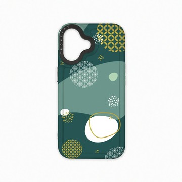 iPhone 16  殼 TRON IPhone 16 日系和風圓點銅錢招財系列 太空殼 透黑款 手機殼