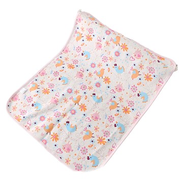 竹纖維三層嬰兒防水隔尿墊  200 x 180cm  愛心小鳥 白色 + 粉色  1個