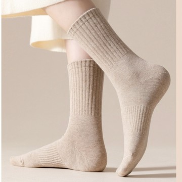 Material瑪特麗歐 純棉素面女長襪 K3046