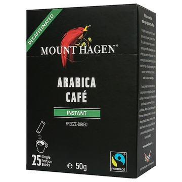 MOUNT HAGEN 公平貿易低咖啡因即溶咖啡粉 經冷凍乾燥技術處理  2g  25條  1盒