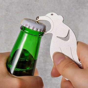 【禮物盒裝】台灣黑熊不鏽鋼開瓶器鑰匙圈 吊飾