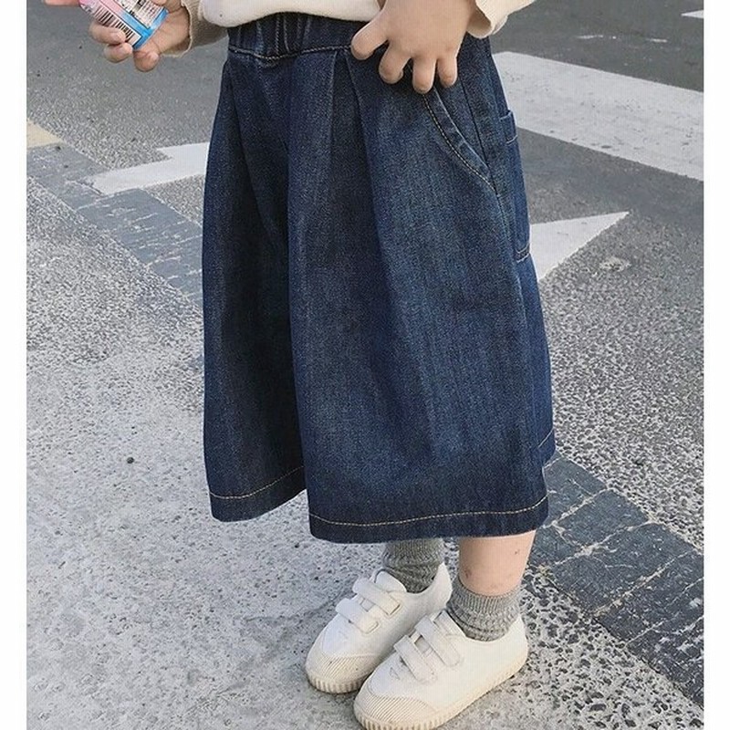 デニムパンツ 子供用 女の子 ワイドパンツ 9分丈 ロングパンツ 女児 ボトムス 春秋物 ｇパン ジーンズ ゆったり ガウチョパンツ 韓国子供服おしゃれ 通販 Lineポイント最大get Lineショッピング