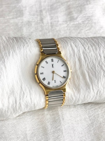 【日本直送 名牌中古包】Yves Saint Laurent YSL 腕錶 銀色 YSL 345010 不鏽鋼 mg725r
