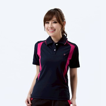 【遊遍天下】MIT台灣製女款顯瘦抗UV吸濕排汗機能格紋POLO衫 (GS1063) 丈青