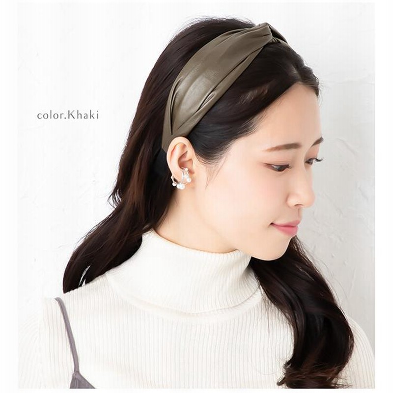 カチューシャ ヘアバンド ヘアアクセ 30代 40代 50代 レディース レザー 合皮 センタークロス 幅広 モチーフ 白髪隠し 痛くない 通販 LINEポイント最大0.5%GET LINEショッピング ヘアアクセ ターバン風クロスカチューシャ ヘアバンド ターバン 合皮ブラウン