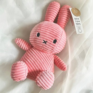 BON TON TOYS 米菲兔ECO燈芯絨填充玩偶-泡泡粉 23cm