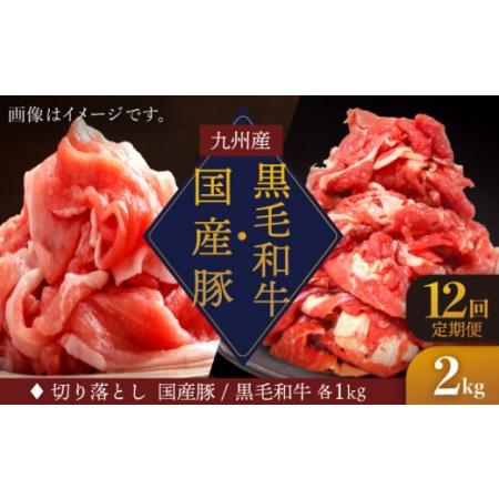 ふるさと納税 九州産黒毛和牛 国産豚 切り落とし 計24kg（約2kg×12回）＜宮本畜産＞[CFA024] 長崎県西海市