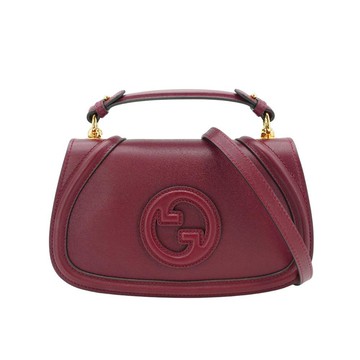 Gucci 展示品 Blondie 光滑皮革手提斜背包
