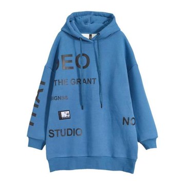 中長款遮屁股衛衣女秋冬季加絨高個子加長版大碼寬松顯瘦胖mm連帽