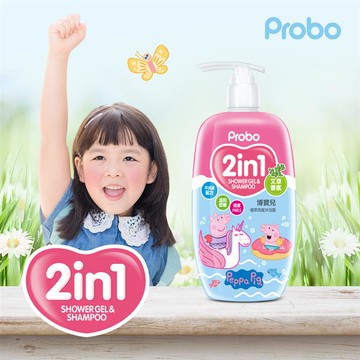 Probo博寶兒 佩佩豬植萃洗髮沐浴露-艾草香氛500ml