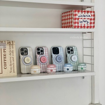 【O'CLOCK STUDIO】它の格紋襯衫iPhone 磁吸全包防摔韓國殼｜iPhone 手機殼