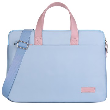 MaiTianmei Macbook 單肩斜跨手提大容量筆電包 15.6吋  淺藍色 + 粉色  37 x 29 x 7cm  1個